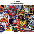 3" Embroidered Patch (50% Coverage)